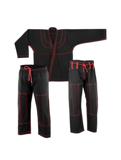 Picture of BJJ UNIFORM PEARL WEAVE MEDIUM WEIGHT BLACK