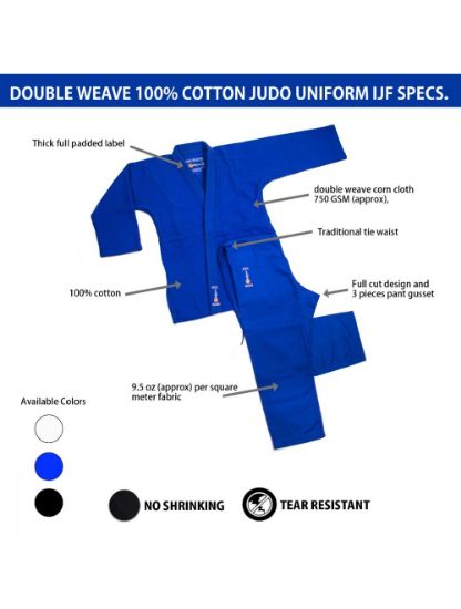 Picture of JUDO UNIFORM DOUBLE WEAVES NEW IJF SPECS