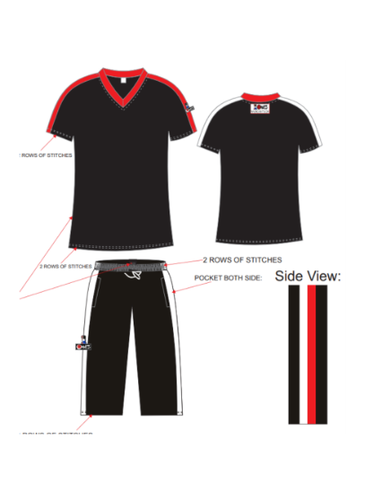 Picture of REK UNIFORM BLACK/RED/WHITE
