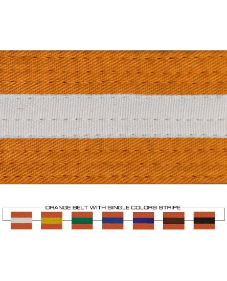Picture of ORANGE BELT WITH COLORS STRIPE
