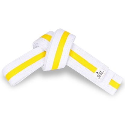 Picture of WHITE BELT WITH COLOR STRIPE