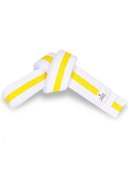 Picture of WHITE BELT WITH COLORS STRIPES