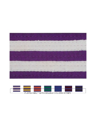 Picture of PURPLE BELT WITH COLORS DOUBLE STRIPES