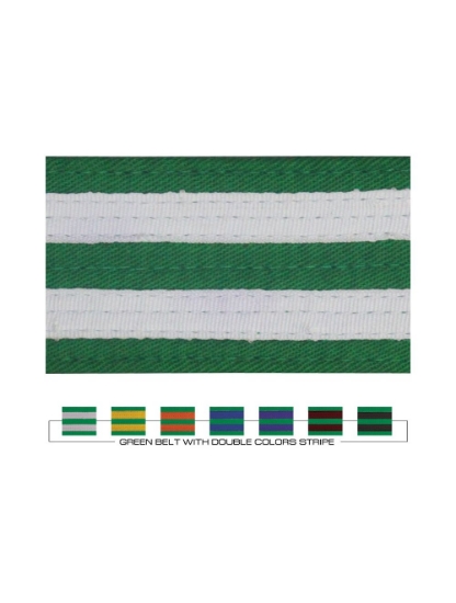 Picture of GREEN BELT WITH COLORS DOUBLE STRIPES