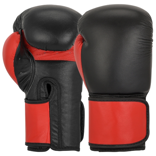 Picture of Genuine leather boxing gloves Black/Red