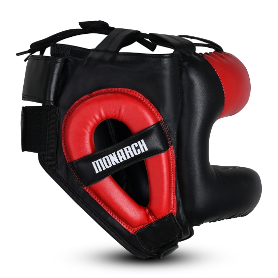 Picture of BOXING HEAD GUARD WITH NOSE BAR BLK/RED
