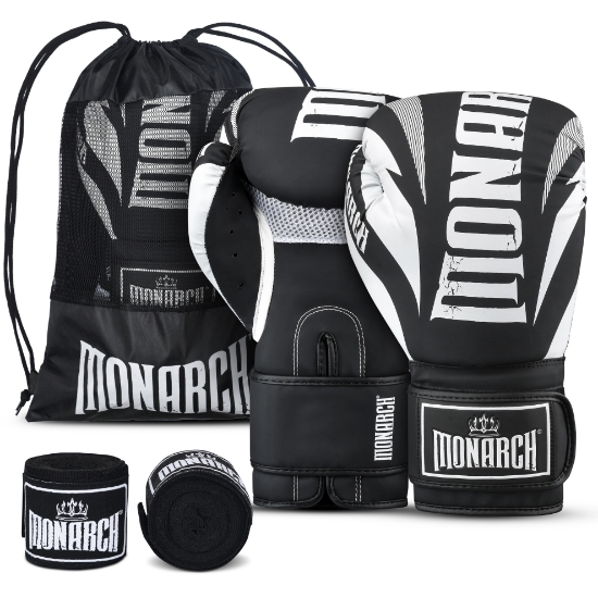 Picture of MONARCH BOXING GLOVES BLK/WHT
