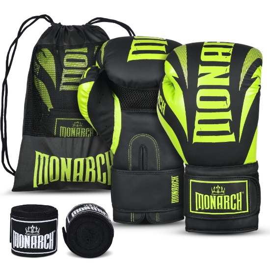 Picture of MONARCH BOXING GLOVES SET BLK/GRN