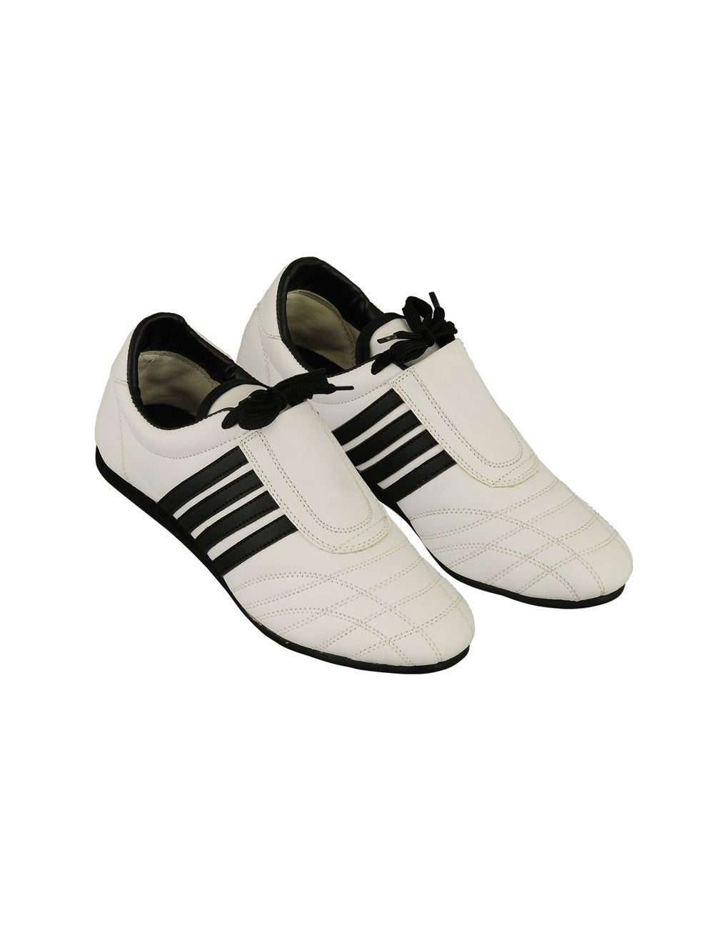 martial arts shoes black with white stripes